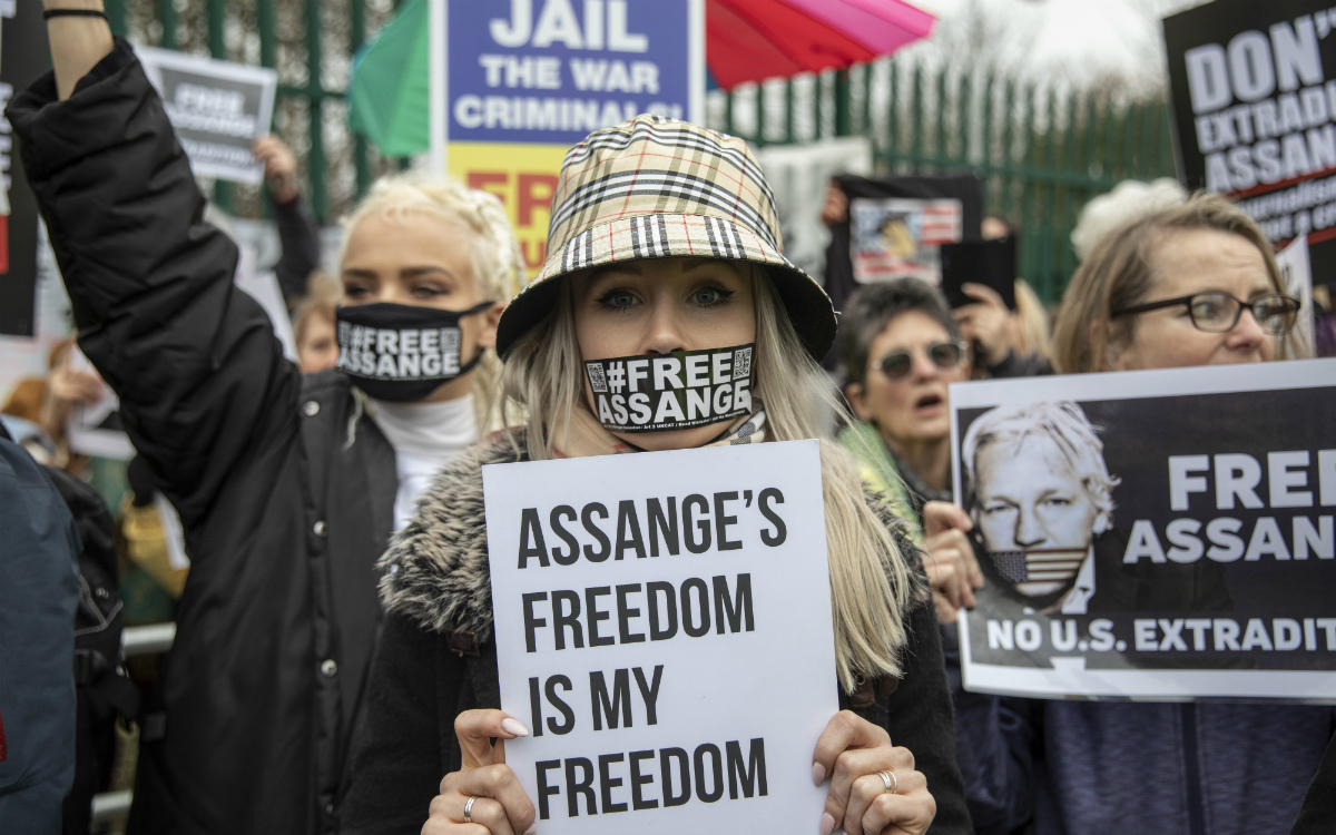 Large assange protest jack hill news syndication