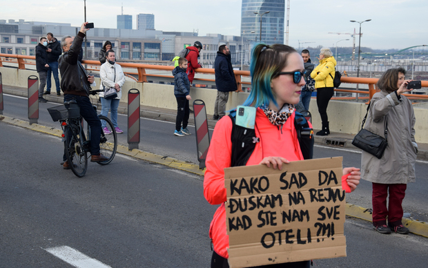 Beograđani su se demonstracijama priključili Šapčanima (Foto: Dejan Kožul/Novosti)