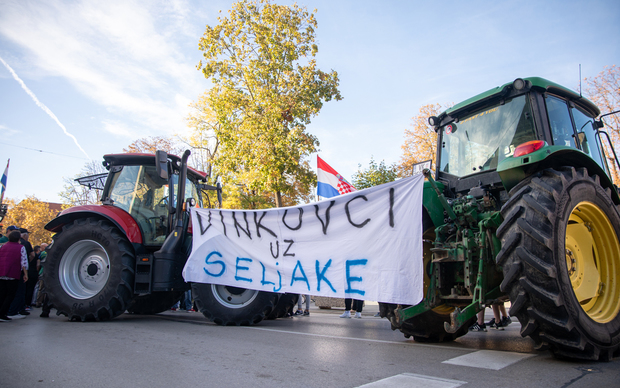 Prosvjed svinjogojaca u Vinkovcima (Foto: Borna Jakšić/PIXSELL)