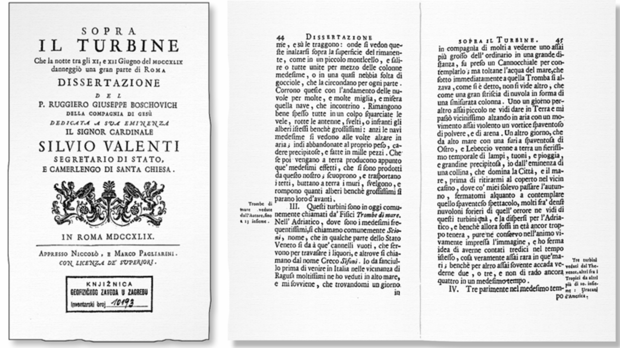 Rasprave Sopra il turbine iz 1749. godine i dio Boškovićevog teksta koji se odnosi na jadranske pijavice