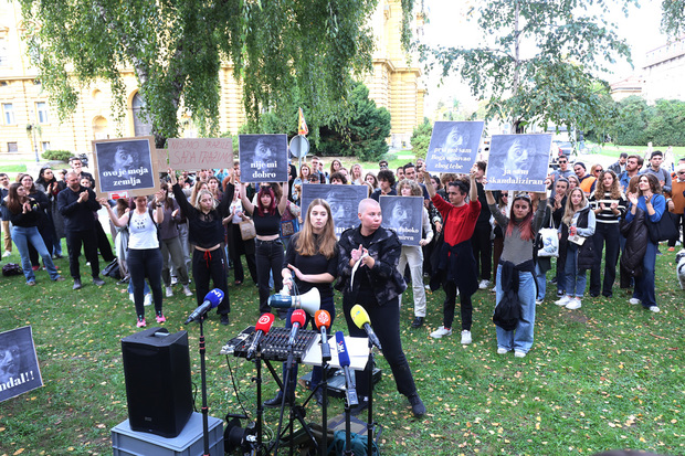 Prosvjed studenata ADU (Foto: Sanjin Strukić/PIXSELL)